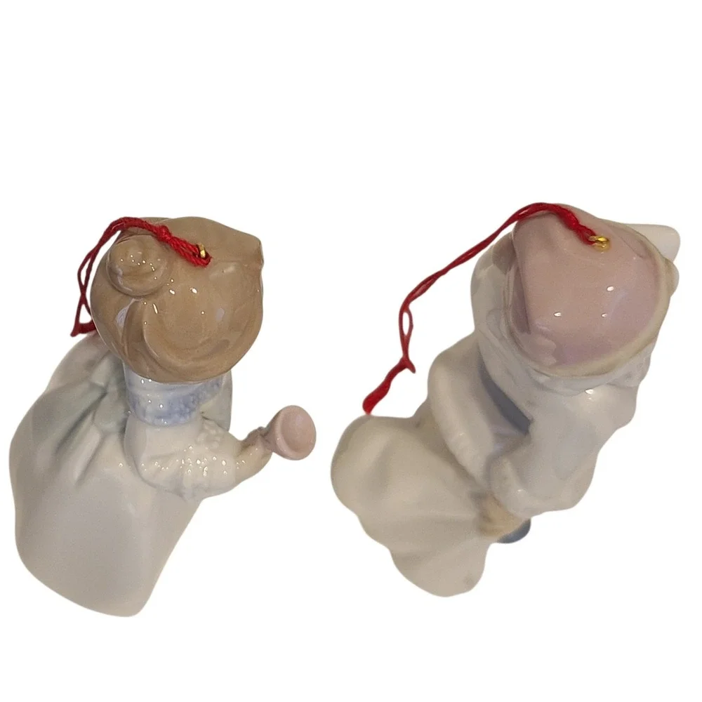 Lot of 2 LLADRO Miniature Christmas Ornaments Santa 5842 &‎ Mrs Santa Claus 5939